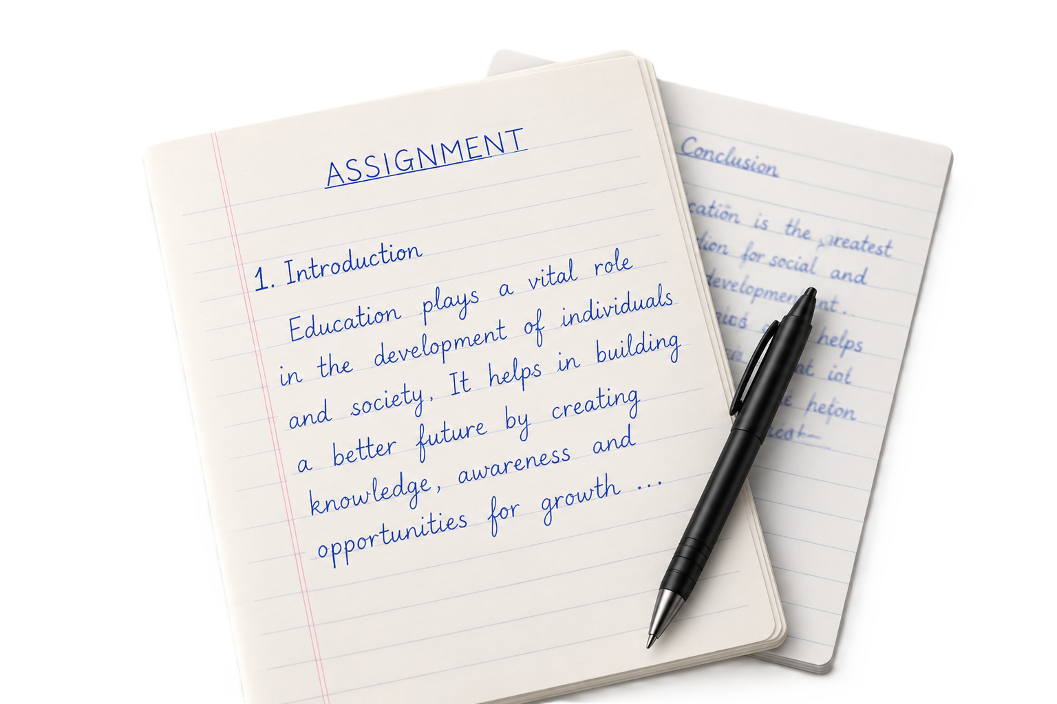 Neat handwritten IGNOU assignment pages with a pen